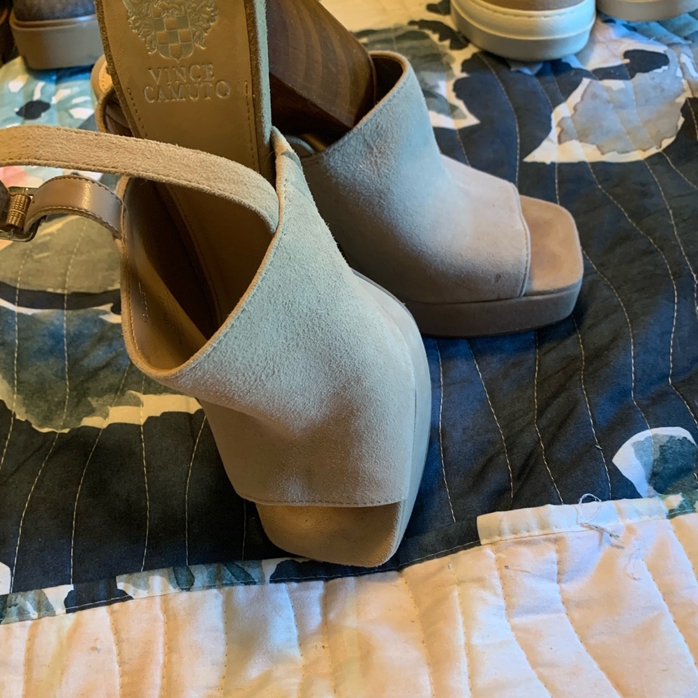 Vince Camuto Beige Platform Sandals